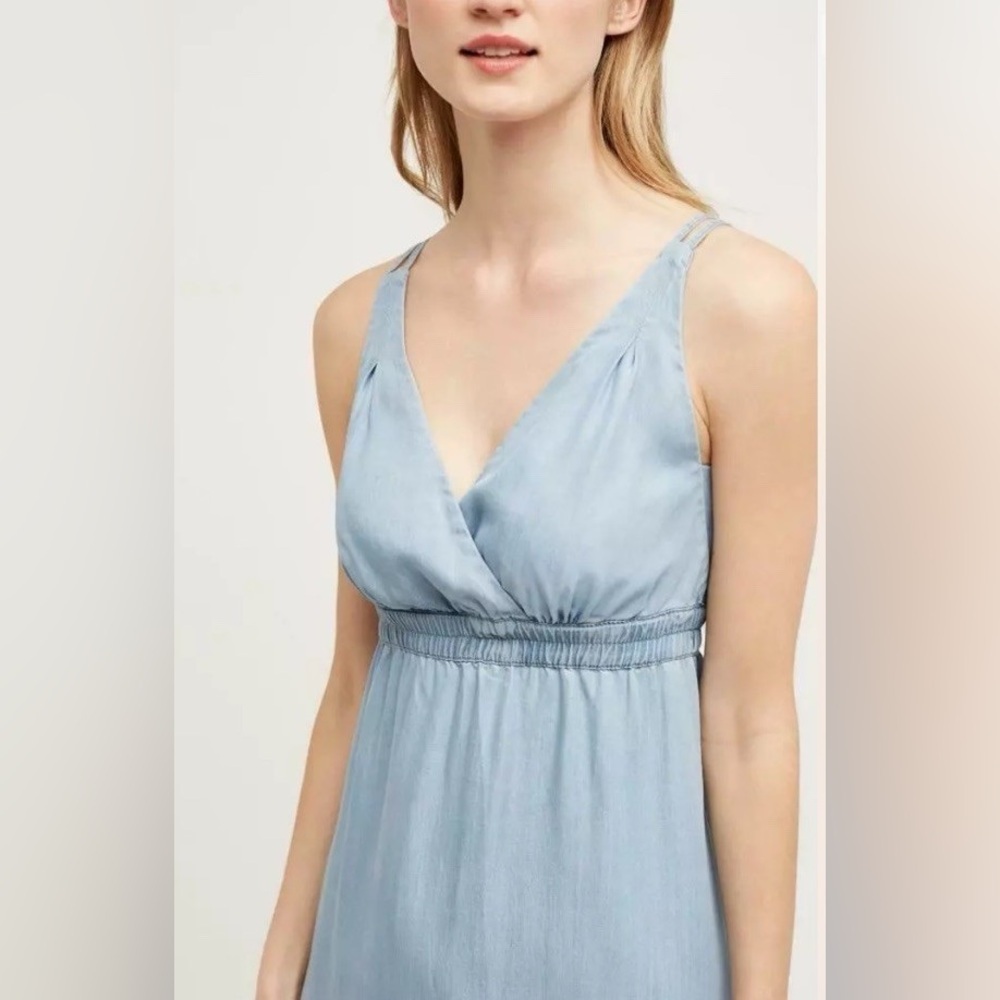 Anthropologie Holding Horses Malpais Maxi Dress in Chambray Blue - Size 8 - Picture 3 of 8